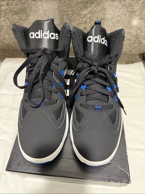 Adidas Men’s Black and Blue High-Top Sneakers